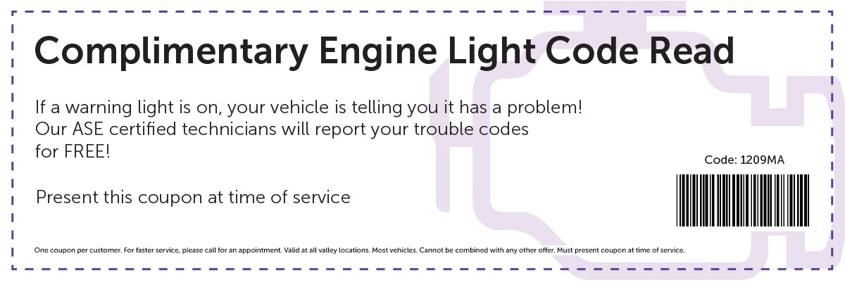 Complimentary Engine Light Code Read Special