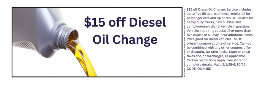 $15 off Diesel Oil Change