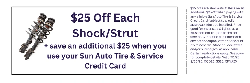 $25 Off Each Shock/Strut